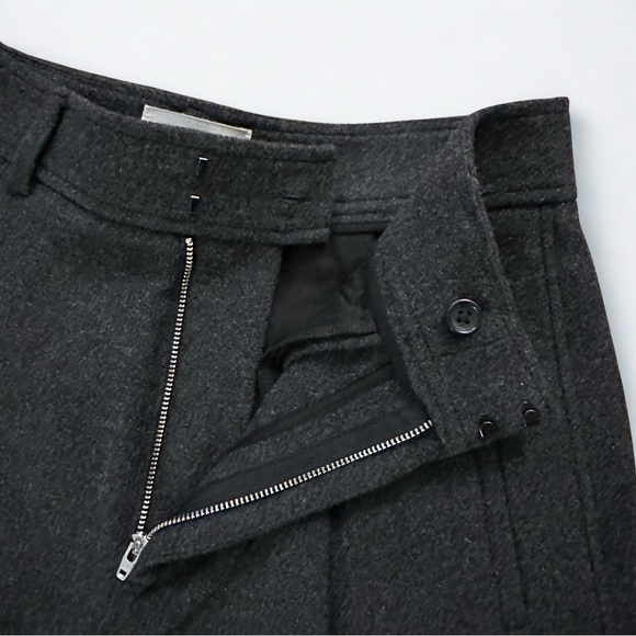 Everlane Dark Gray Wool Wide Leg Pleated Trousers High Waist Size 8 EUC - Picture 5 of 9